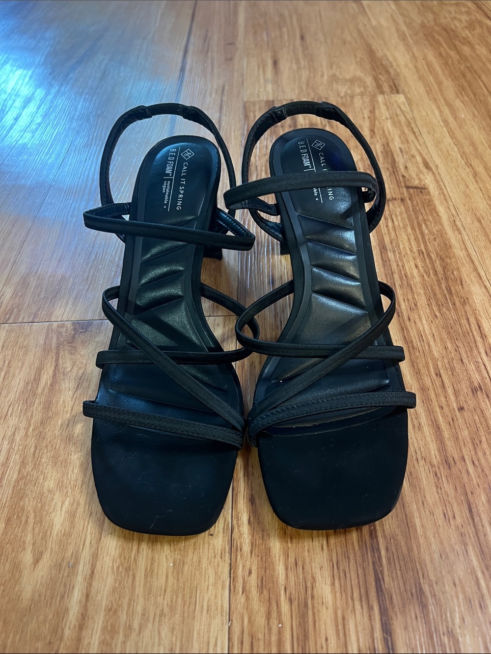 Call It Spring Black Strappy High Heel Sandals